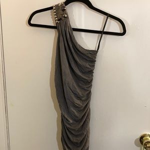 Scrunched top with open back areas, size xs